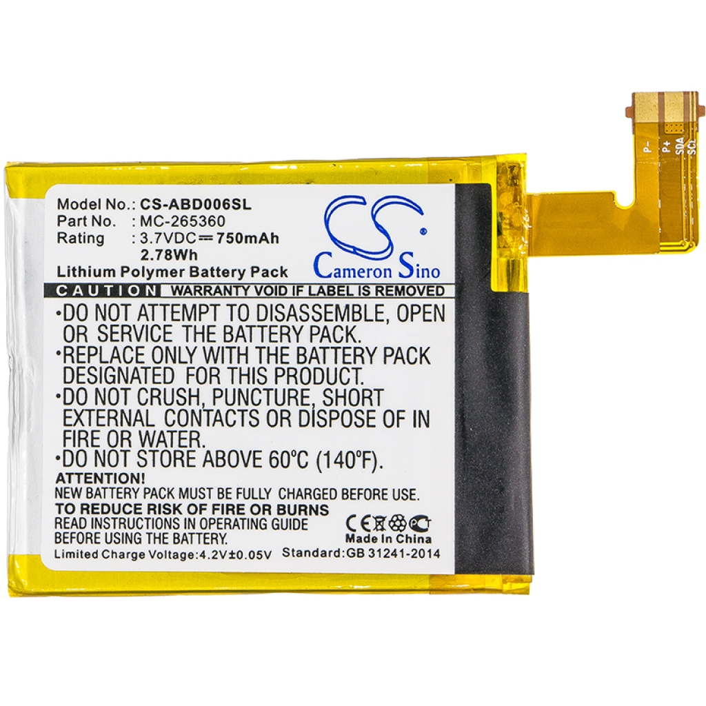 Batteries Ebook, eReader Battery CS-ABD006SL