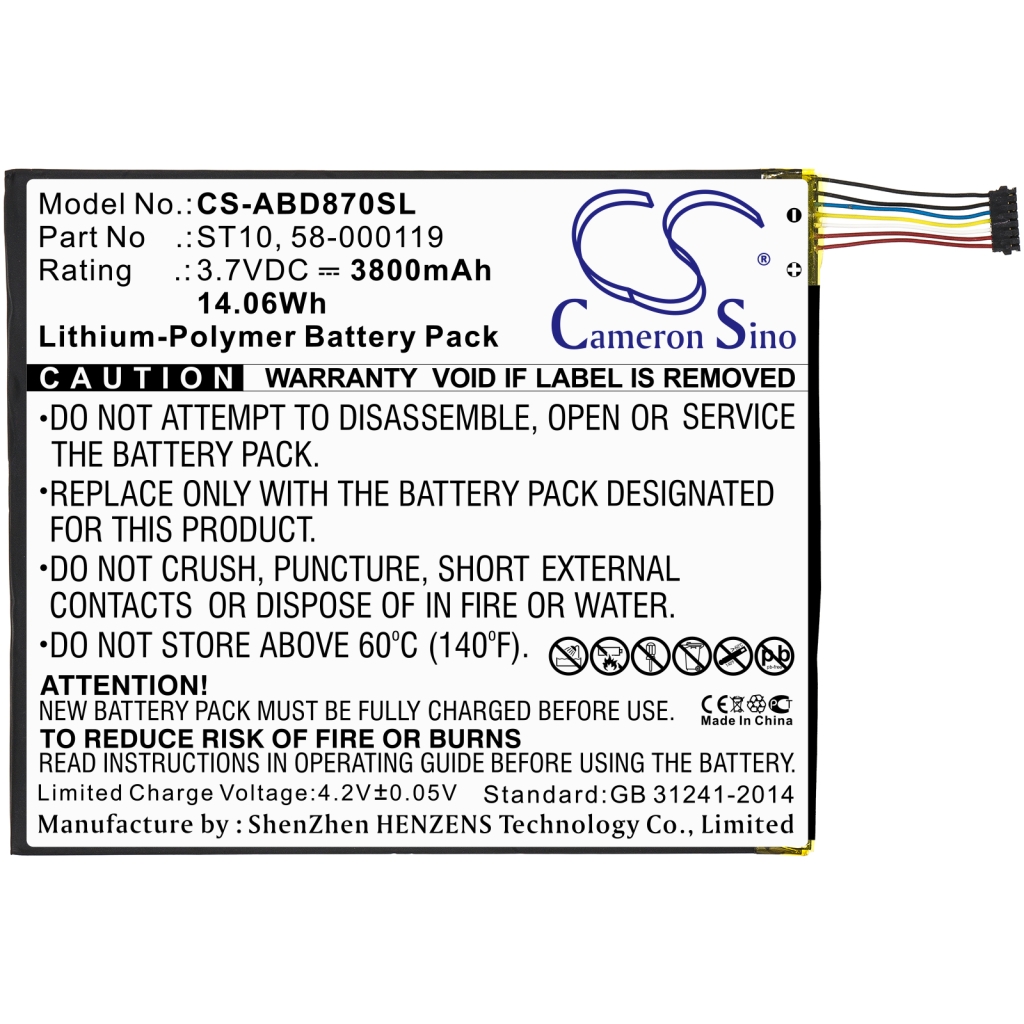 Batterier Ersätter 58-000119