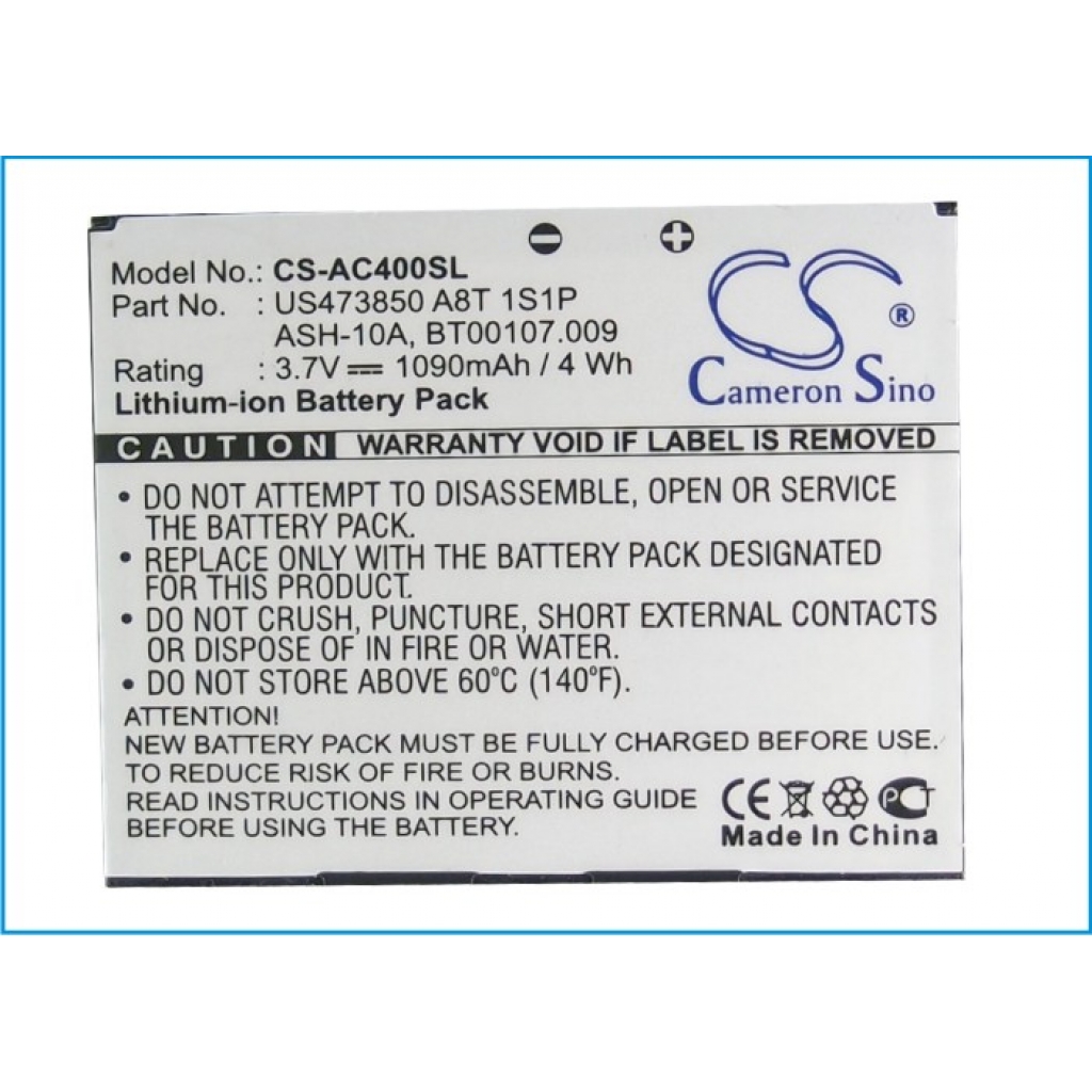 Batterier Batterier till mobiltelefoner CS-AC400SL