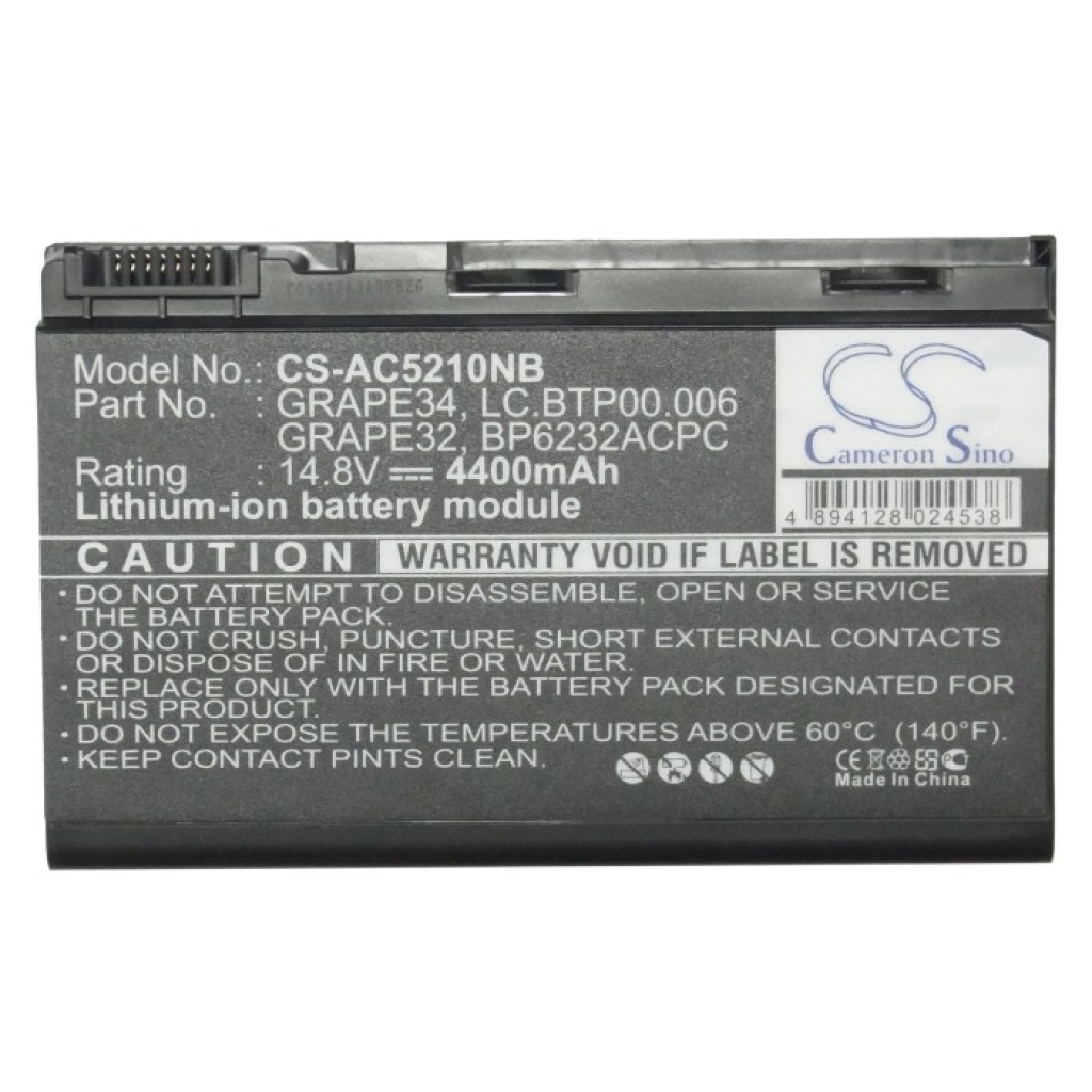 Batterier Ersätter TravelMate 7520G-402G16