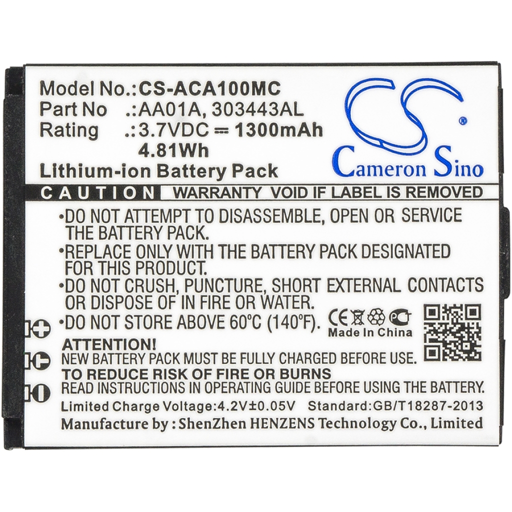 Batterier Kamerabatterier CS-ACA100MC