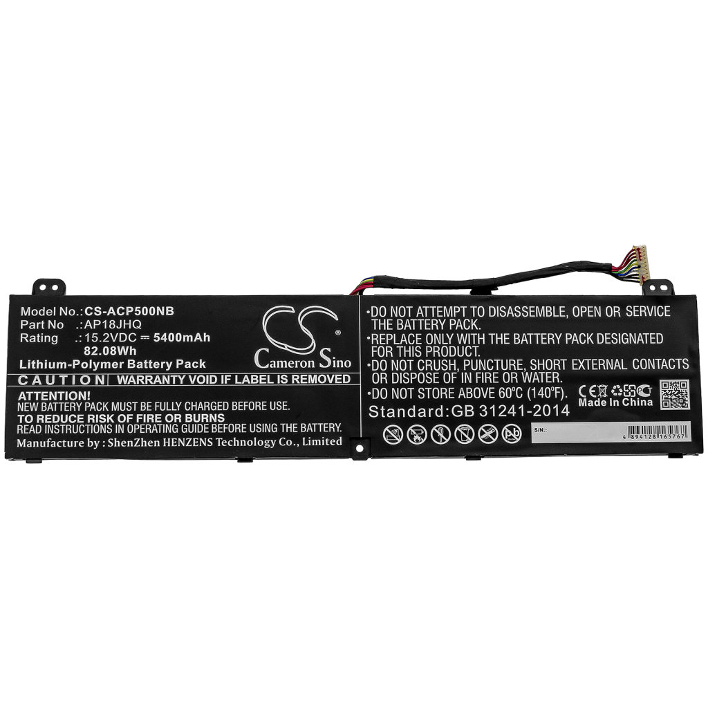 Batterier Ersätter ConceptD 7 Pro CN715-71P-75G8