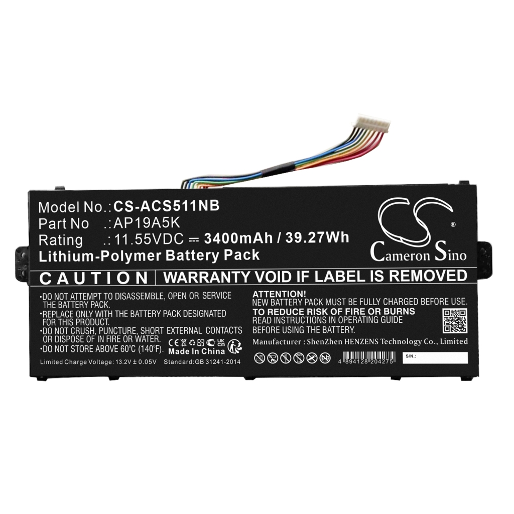 Compatible battery replacement for Acer AP19A5K