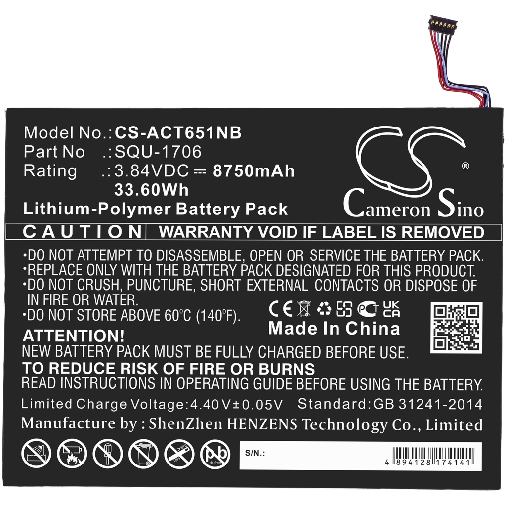 Batterier för surfplattor Acer CS-ACT651NB