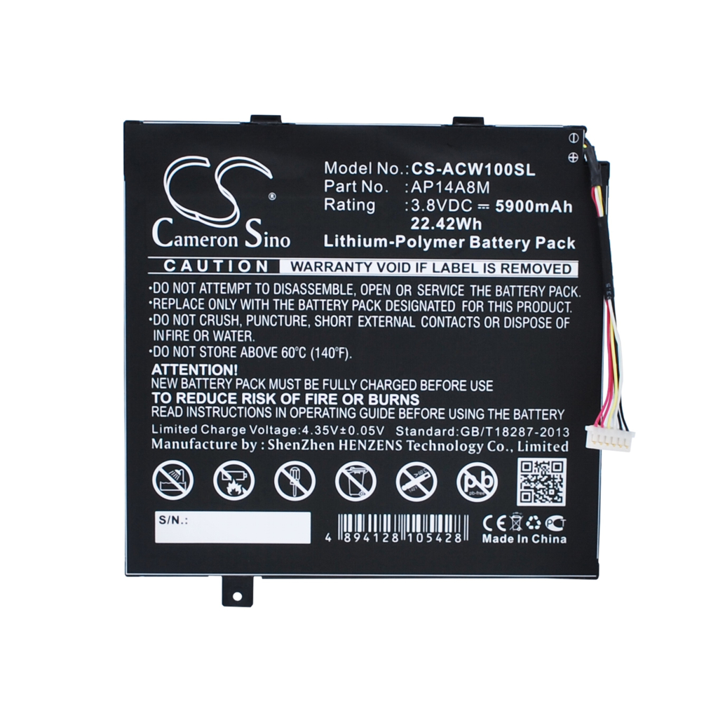 Batterier Ersätter Switch 10 SW5-015-16RW