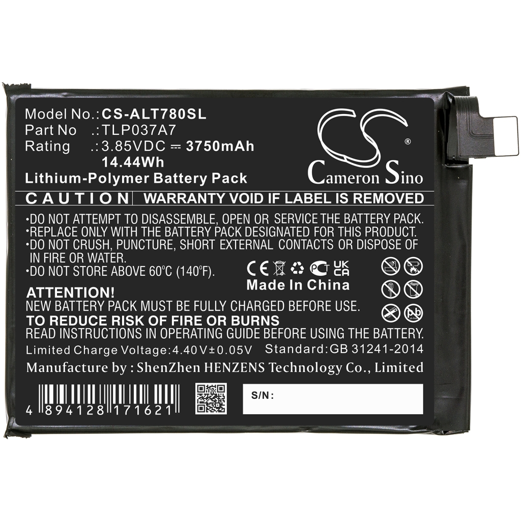 Batterier till mobiltelefoner Alcatel CS-ALT780SL