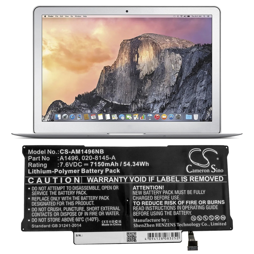 Batterier Ersätter MacBook Air 13" A1466 2013