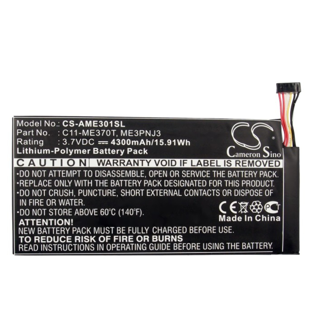 Batterier Ersätter MeMO Pad ME370T 16GB
