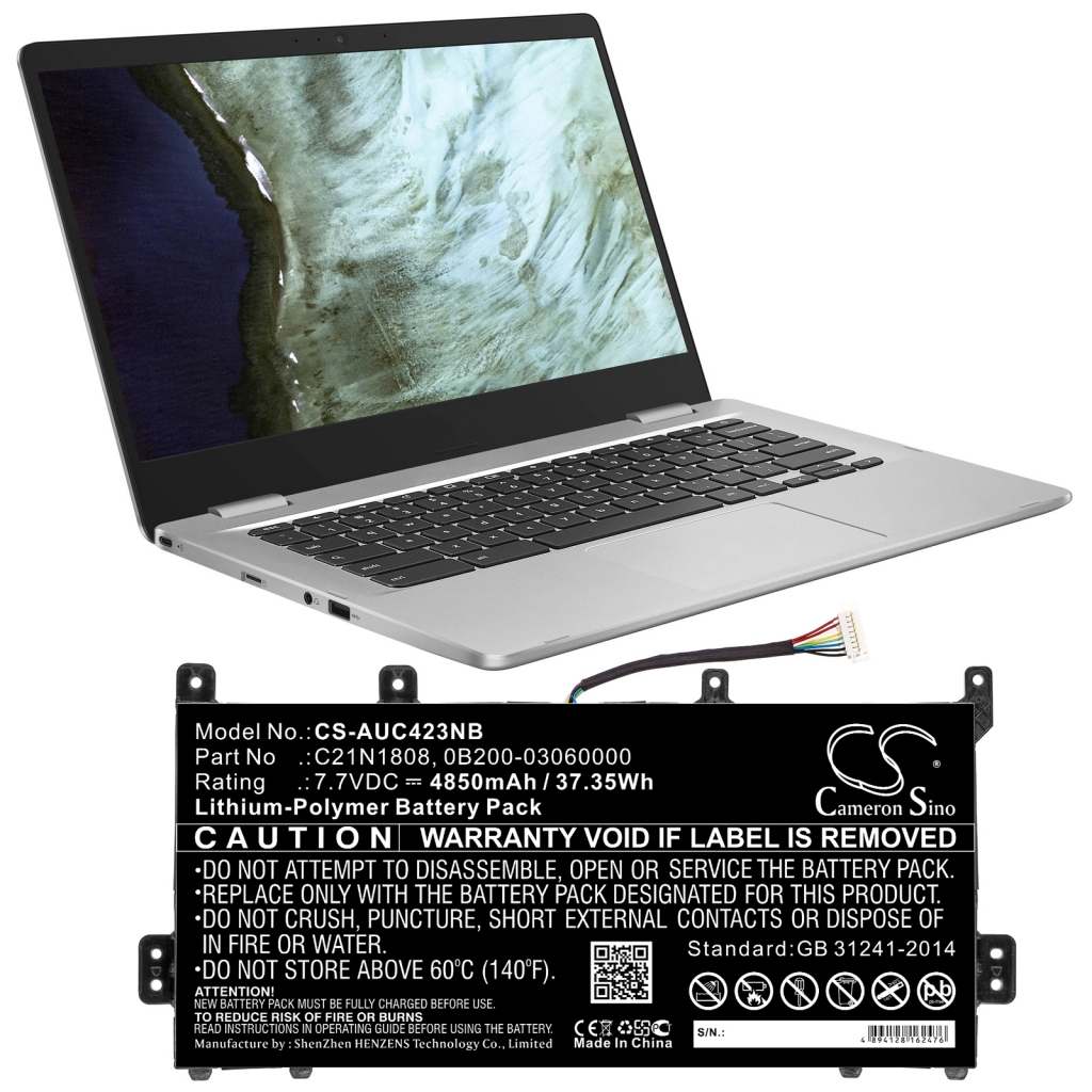 Batterier Ersätter Chromebook C523NA-A20071
