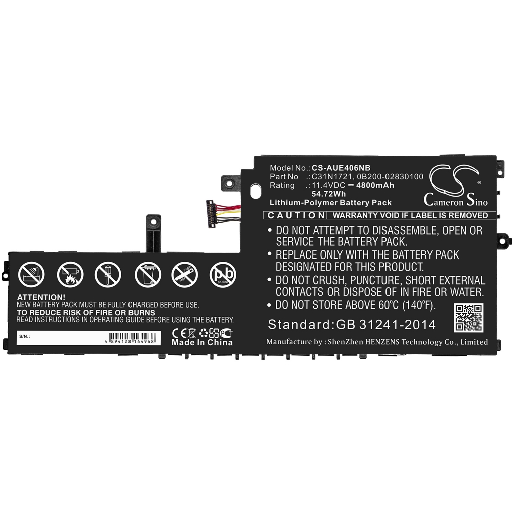 Batterier Ersätter VivoBook E406SA-EB123T
