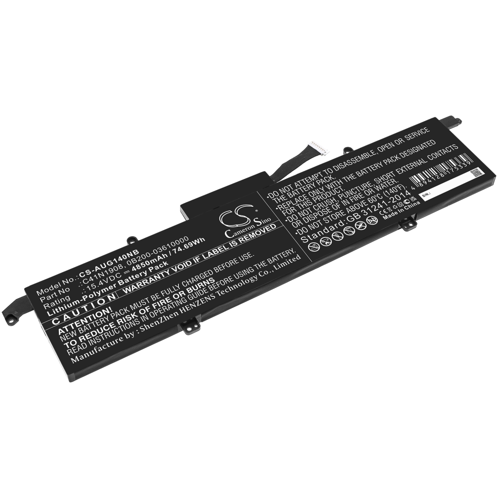 Batterier Ersätter ROG Zephyrus G14 GA401IU-HE157T