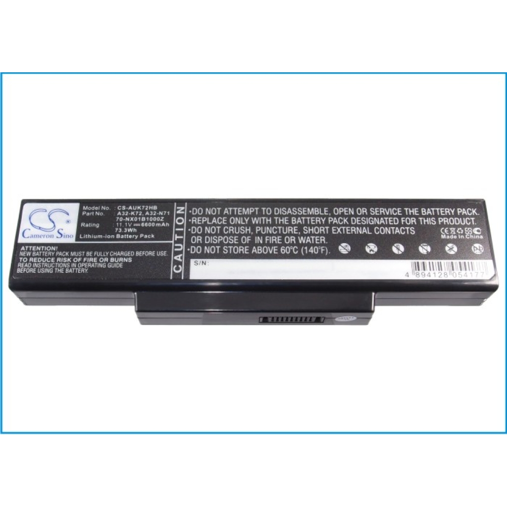 Notebook battery Asus K72Q