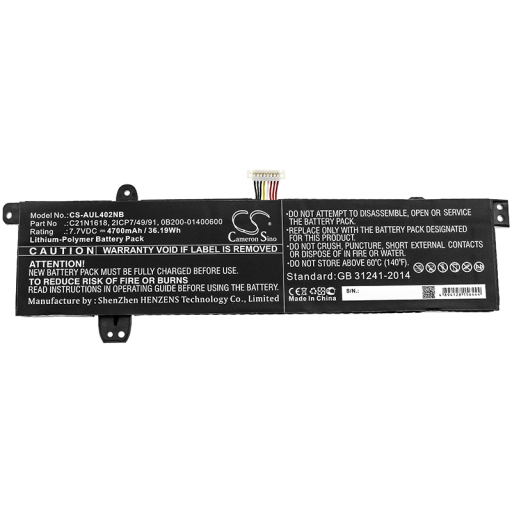 Batterier Ersätter VivoBook R417BA-FA160T