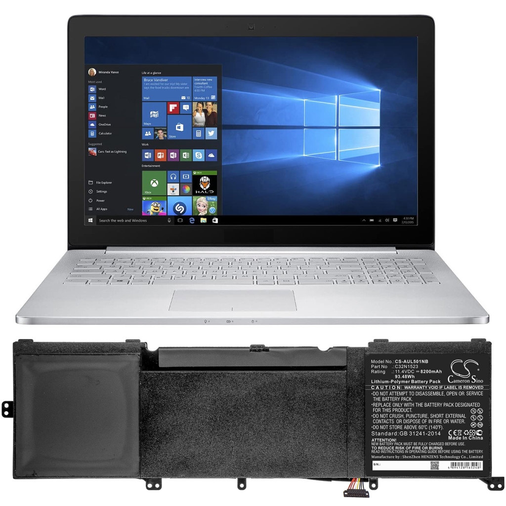 Batterier Ersätter ZenBook UX501VW-FY144T