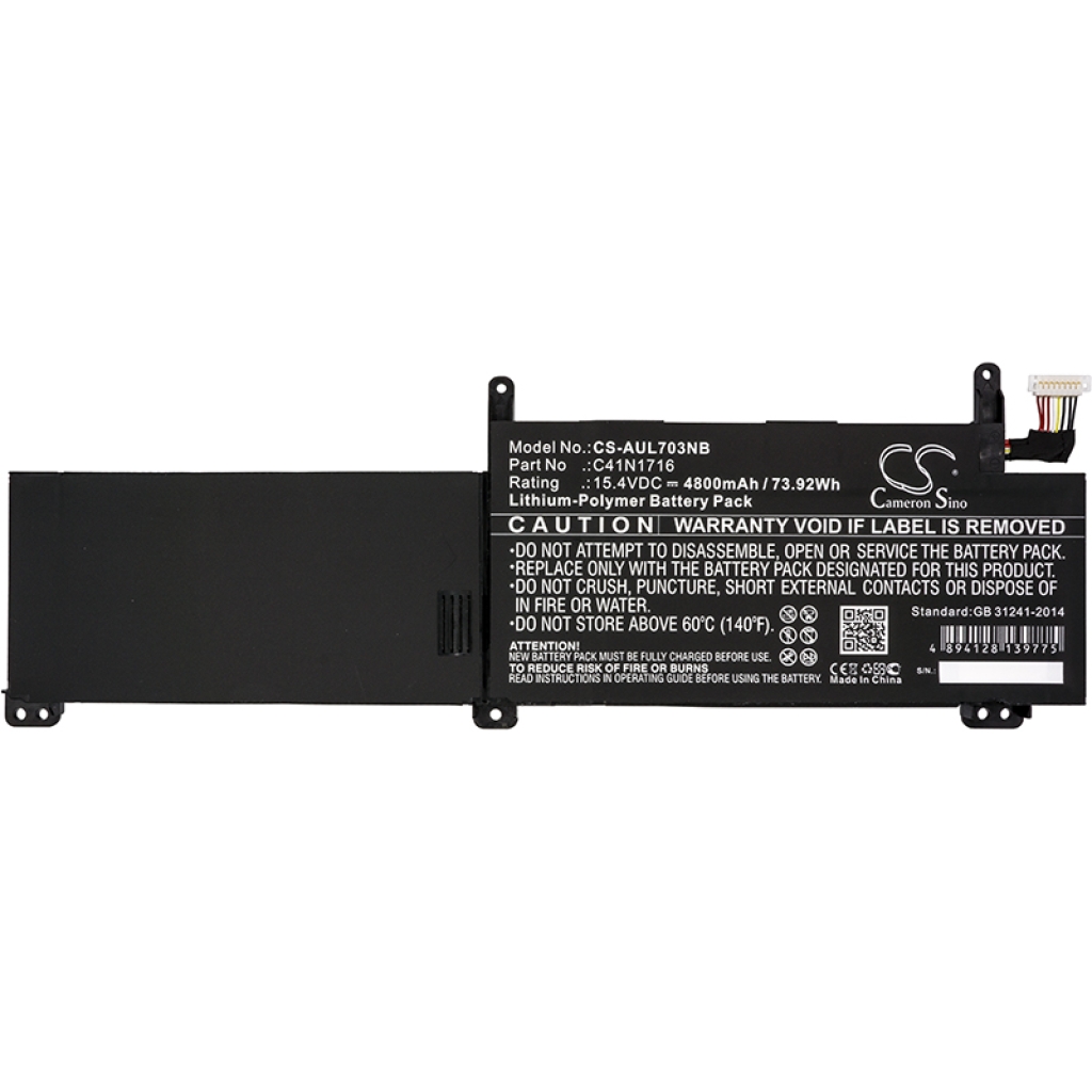 Batterier Ersätter ROG Strix SCAR GL703GM-EE043R