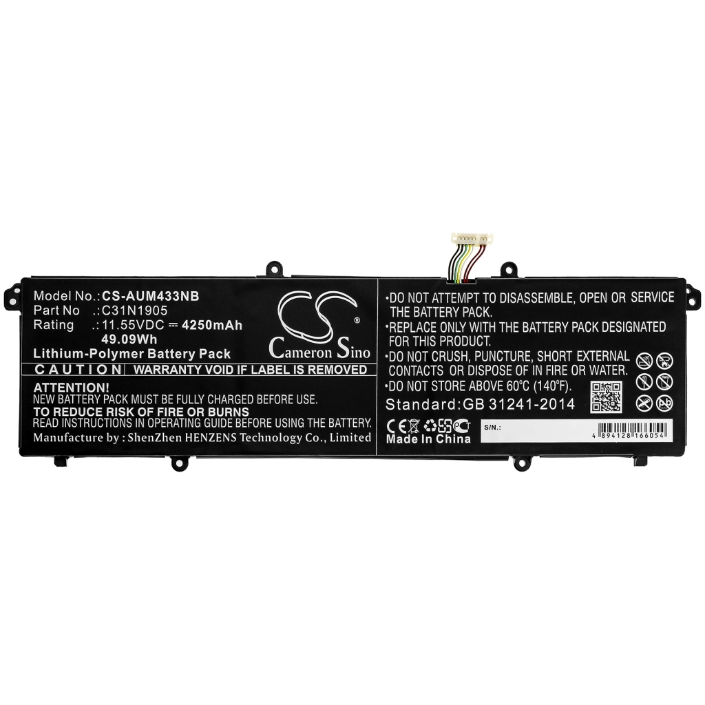 Batterier Ersätter Vivobook S15 S533FA-BQ076T