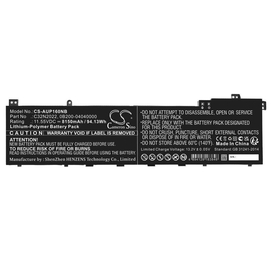 Batterier Ersätter VivoBook Pro 16X OLED M7600QE-KM058TS