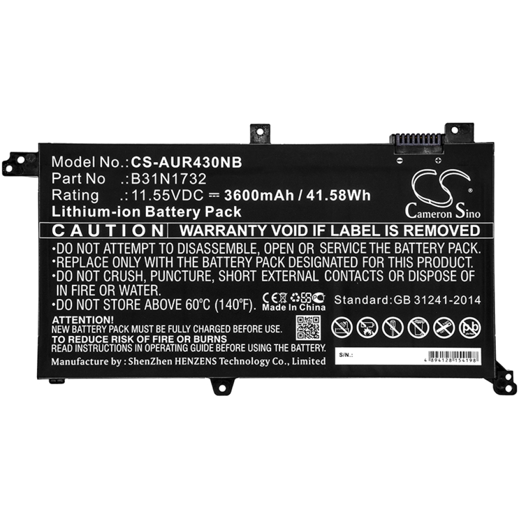 Batterier Ersätter VivoBook S14 S430FNEB055T