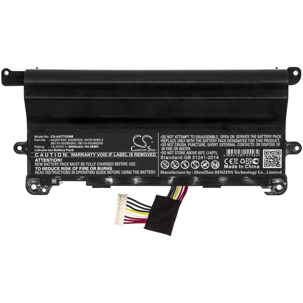 Batterier Ersätter ROG G752VS-GC054T