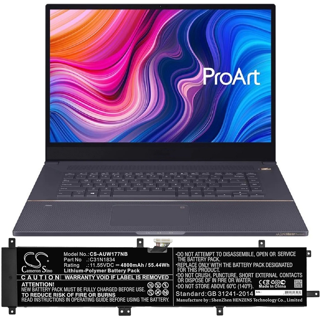 Batterier Ersätter ProArt StudioBook Pro 17 W700G3T-HK9715W