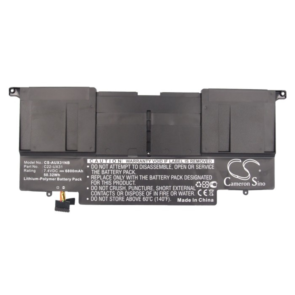 Batterier Ersätter Zenbook UX31A-R4003V