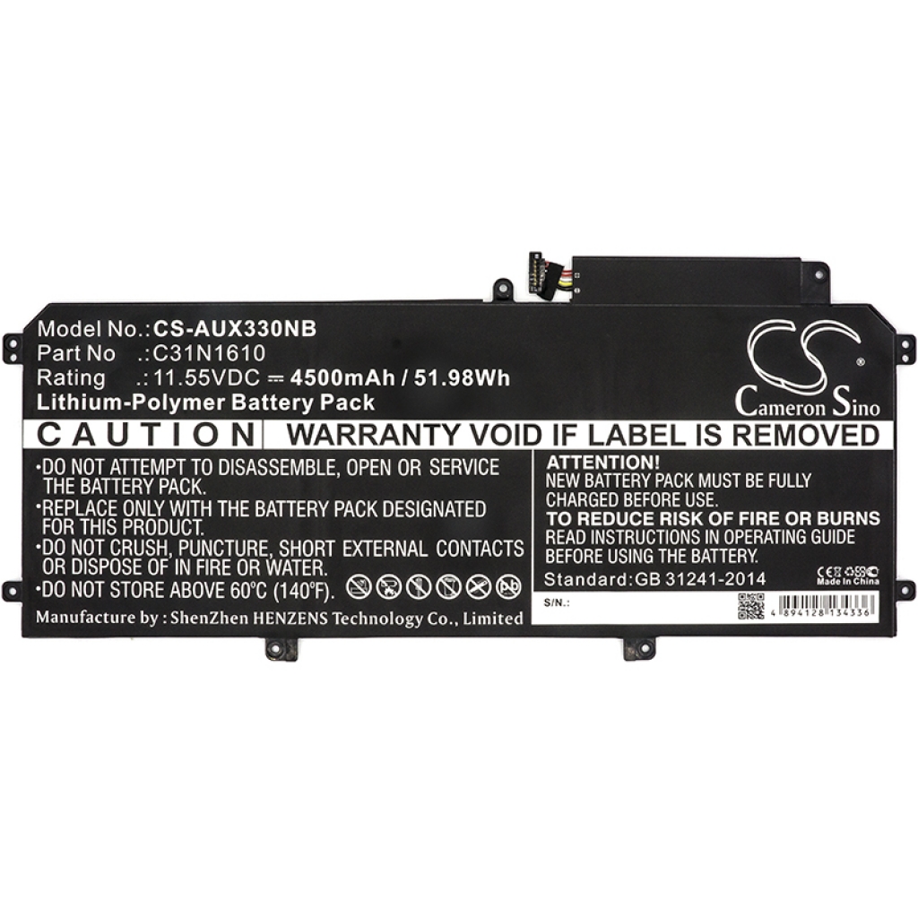 Batterier Ersätter ZenBook UX330CA-FC009T