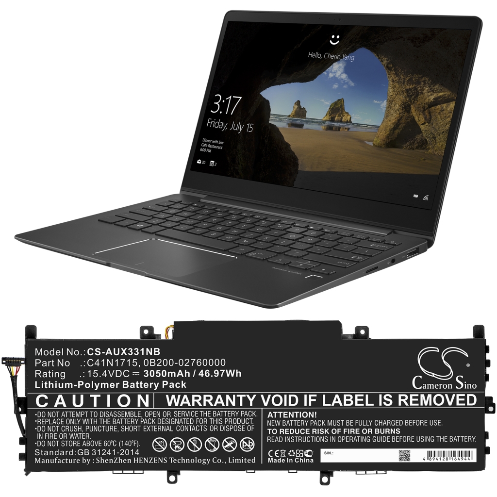 Batterier Ersätter Zenbook UX331UAL-0021C8250U