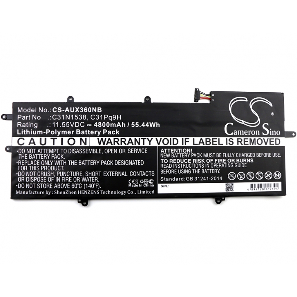 Batterier Ersätter ZenBook UX306UA-FC092T