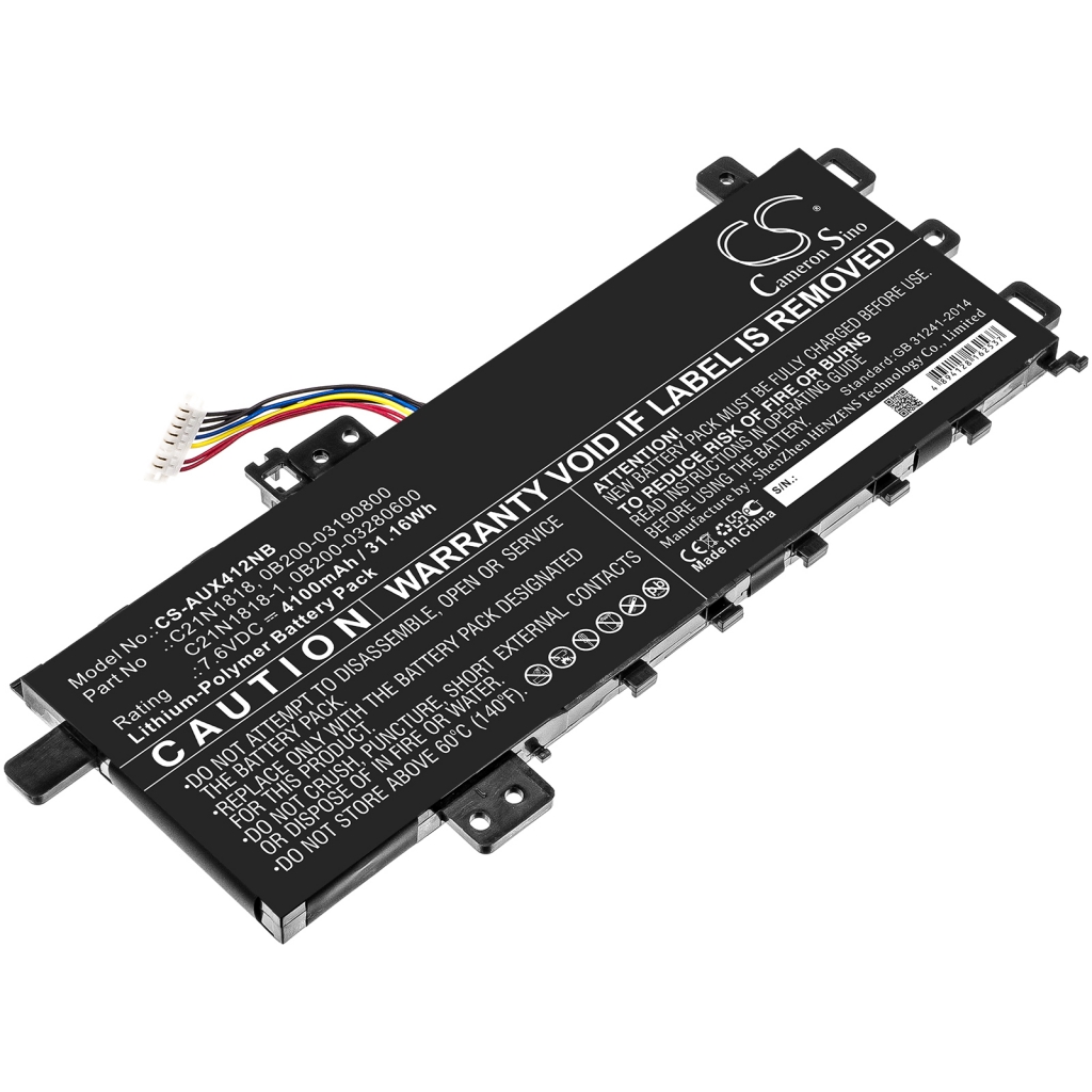 Batterier Ersätter VivoBook 14 x412fa-ek295t