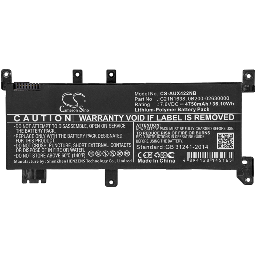 Batterier Ersätter VivoBook 14 X442UQ-FA005T