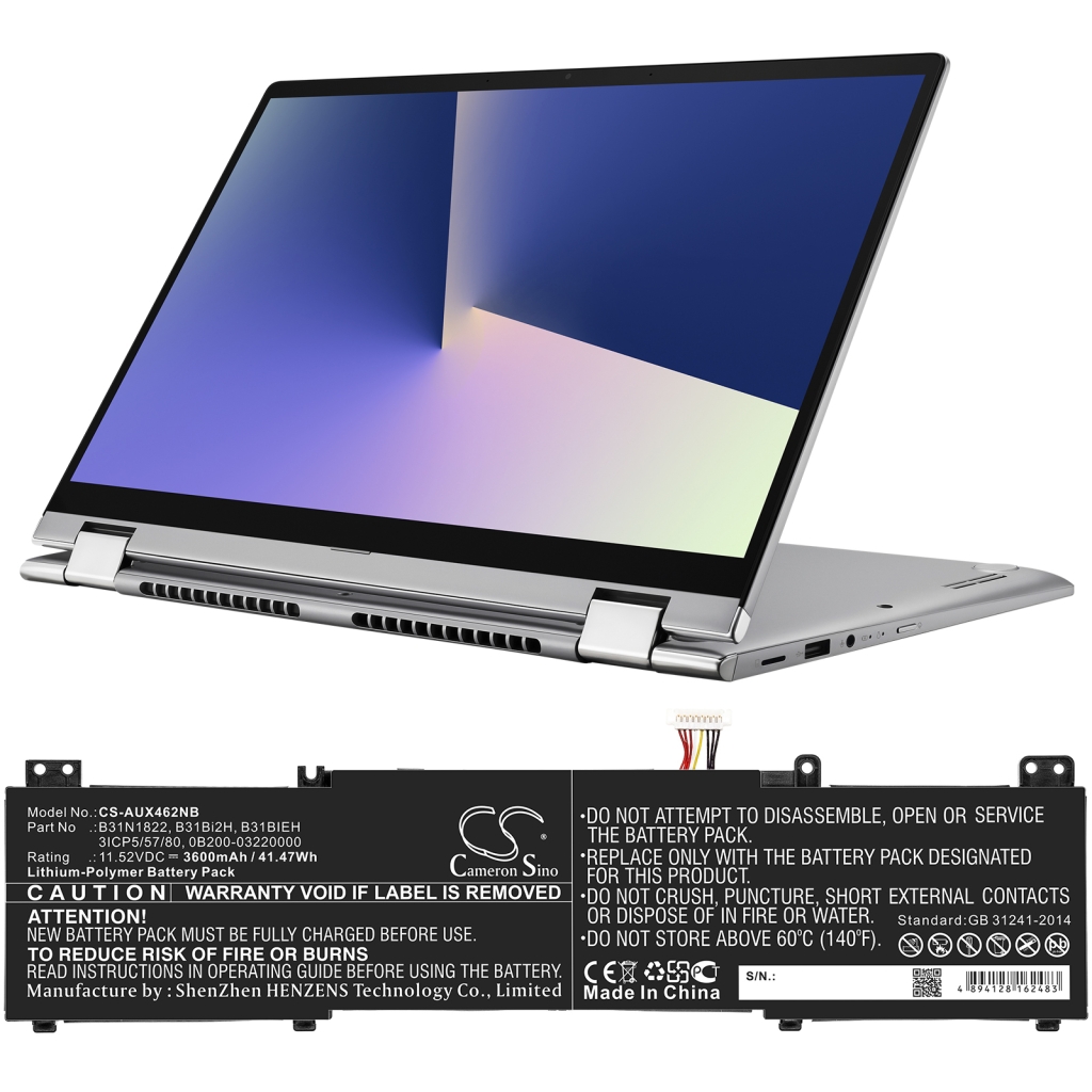 Batterier Ersätter ZenBook Flip 14 UM462DA-AI012T