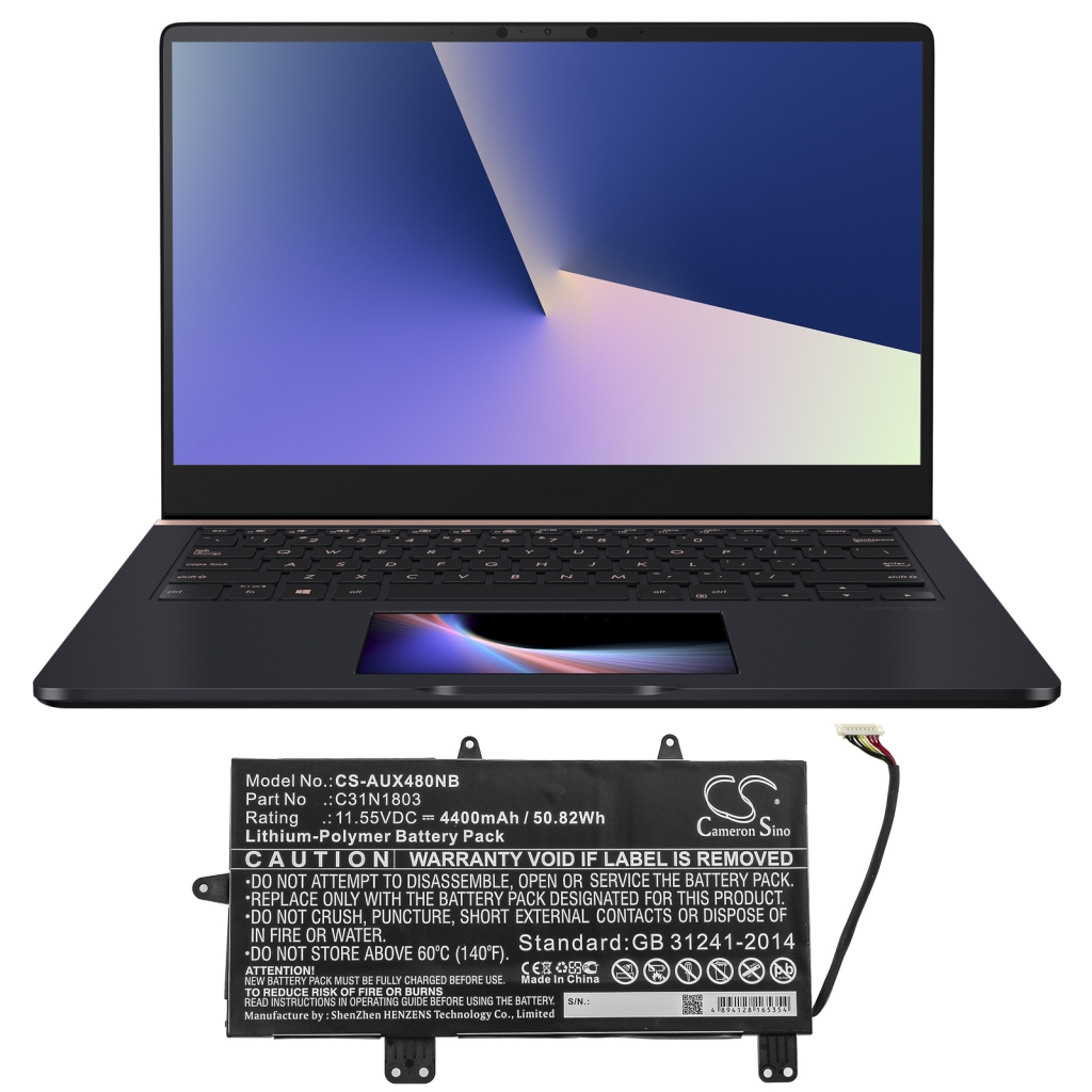 Batterier Ersätter ZenBook Pro 14 UX480