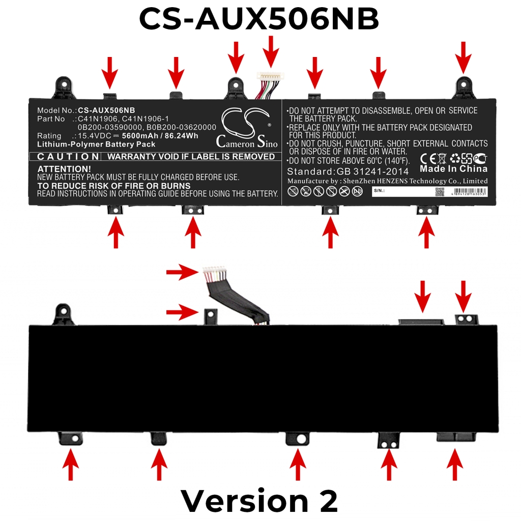 Battery Replaces C41N1906