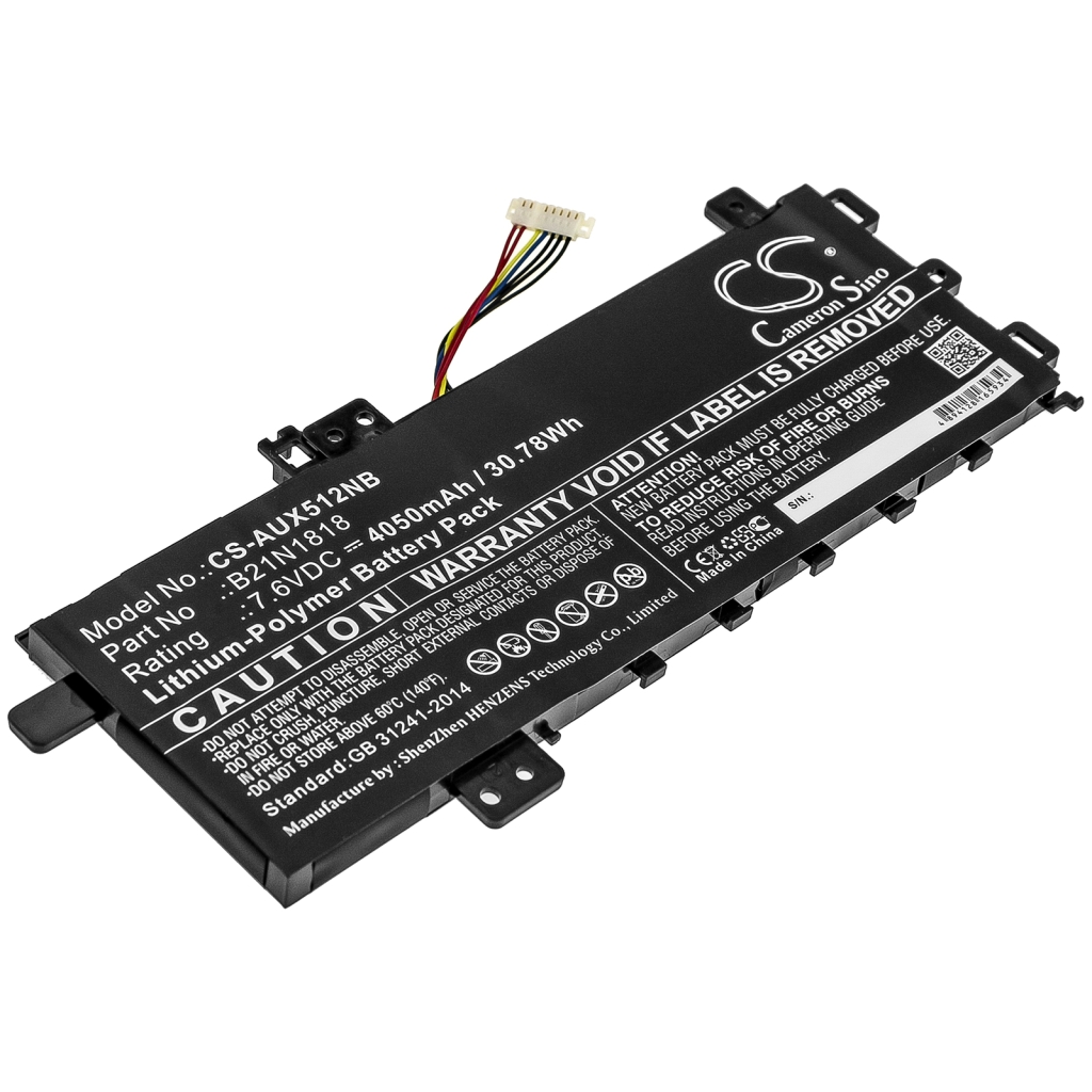 Batterier Ersätter VivoBook 17 X712FA-BX704T 90NB0L61-M09000