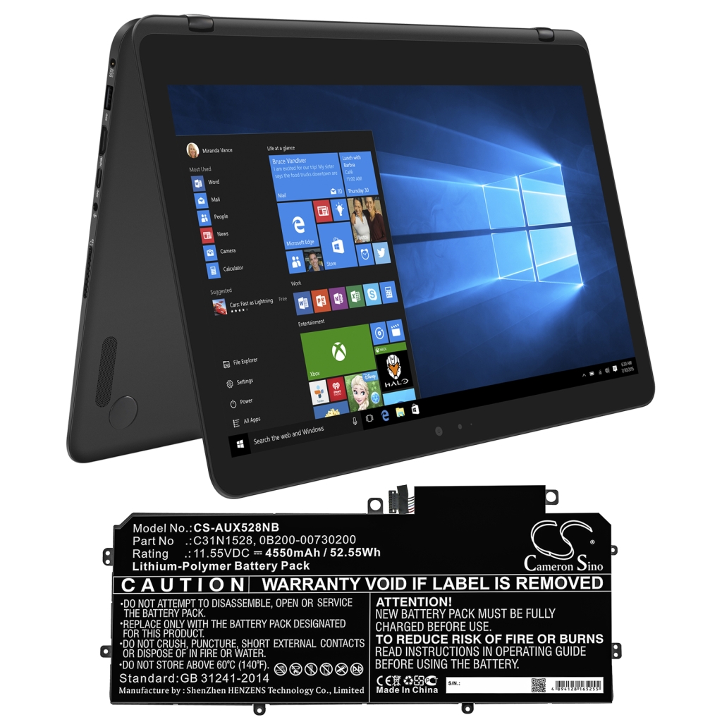 Batterier Ersätter ZenBook Flip UX360CA-C4044T