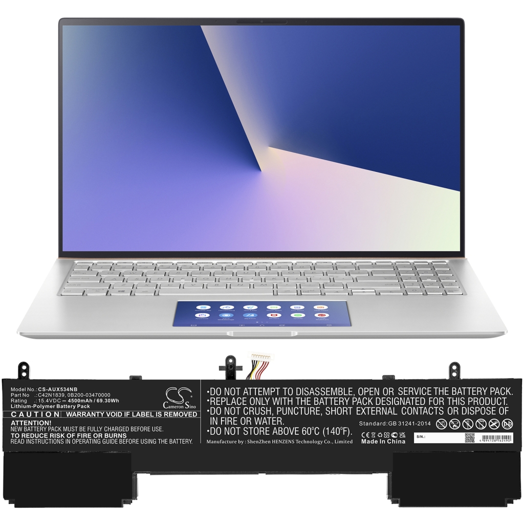 Batterier Ersätter ZenBook 15 UX534FA-A9014T