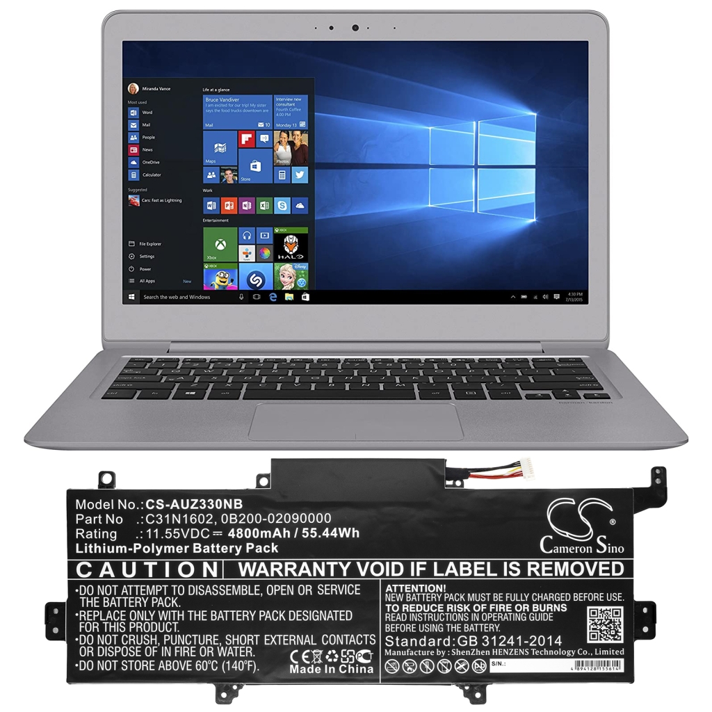 Batterier Ersätter Zenbook UX330UA-FB061T