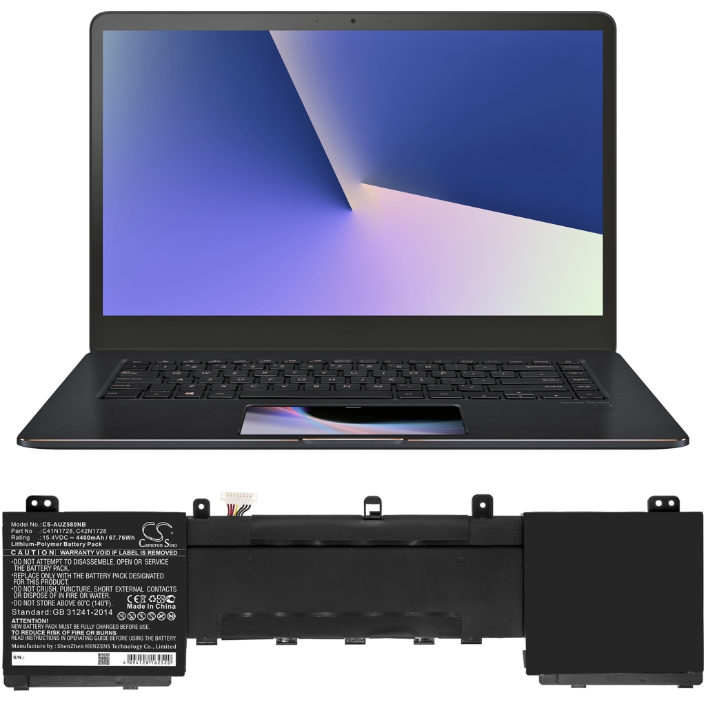 Batterier Ersätter ZenBook Pro 15 UX580GE-BO081T