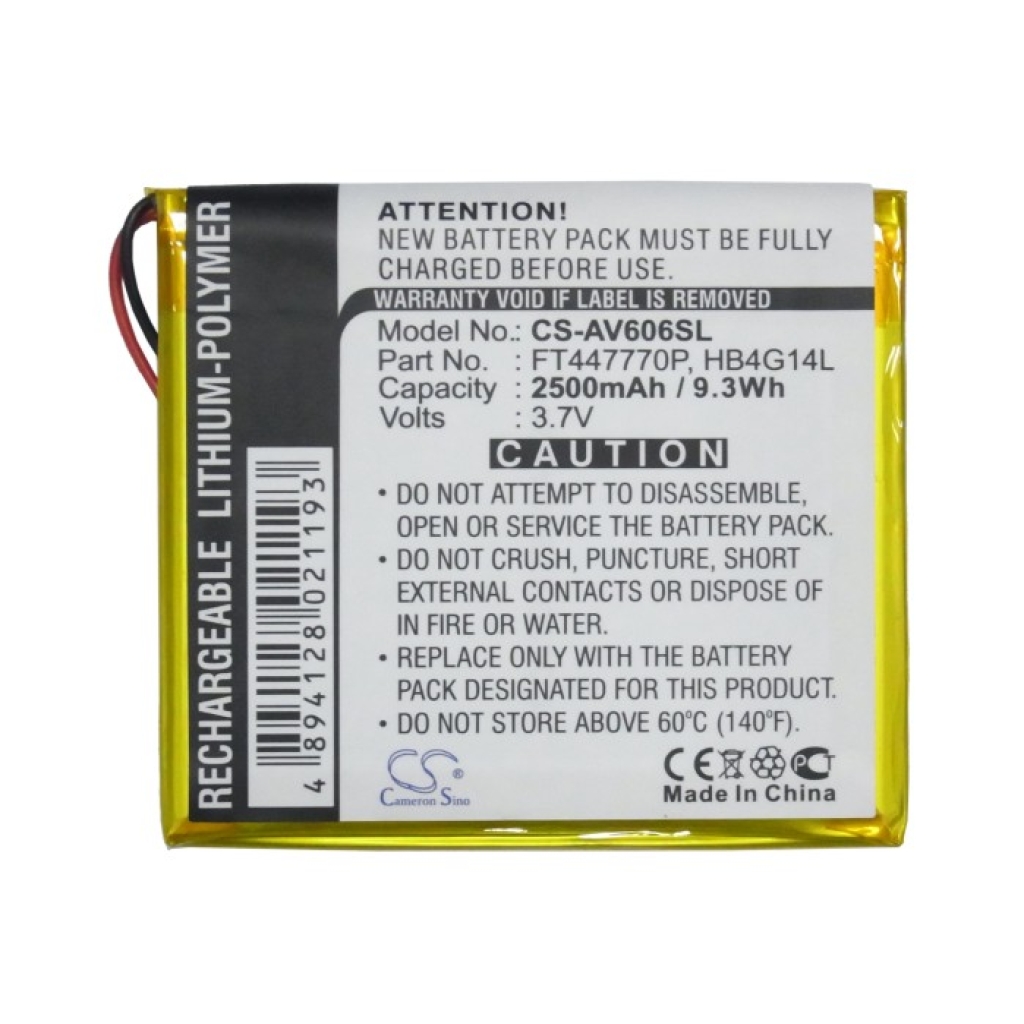 Batterier Batterier till MP3-spelare CS-AV606SL