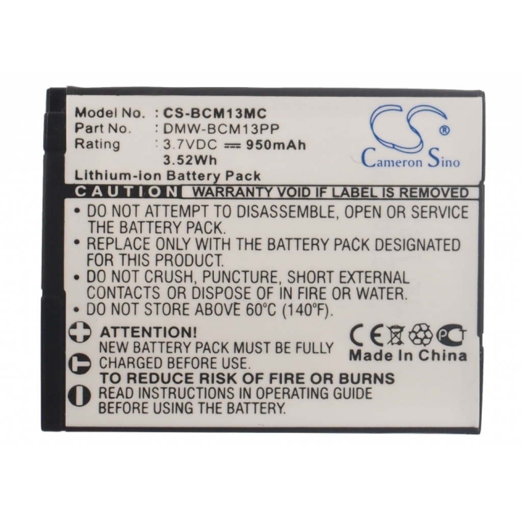 Batterier Ersätter Lumix DMC-ZS50K