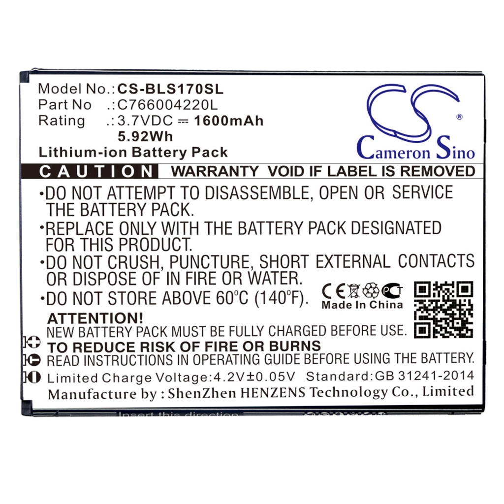 Batterier till mobiltelefoner BLU CS-BLS170SL