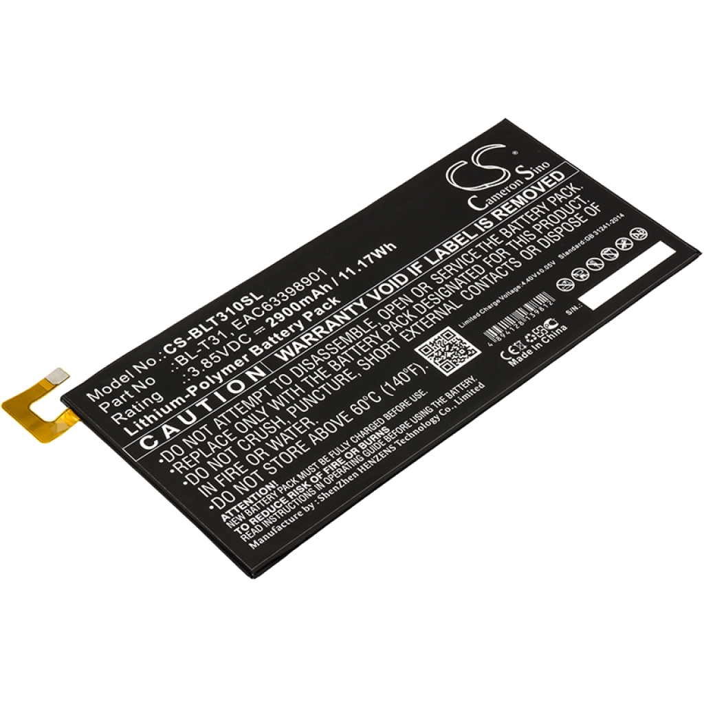 Batterier för surfplattor LG CS-BLT310SL