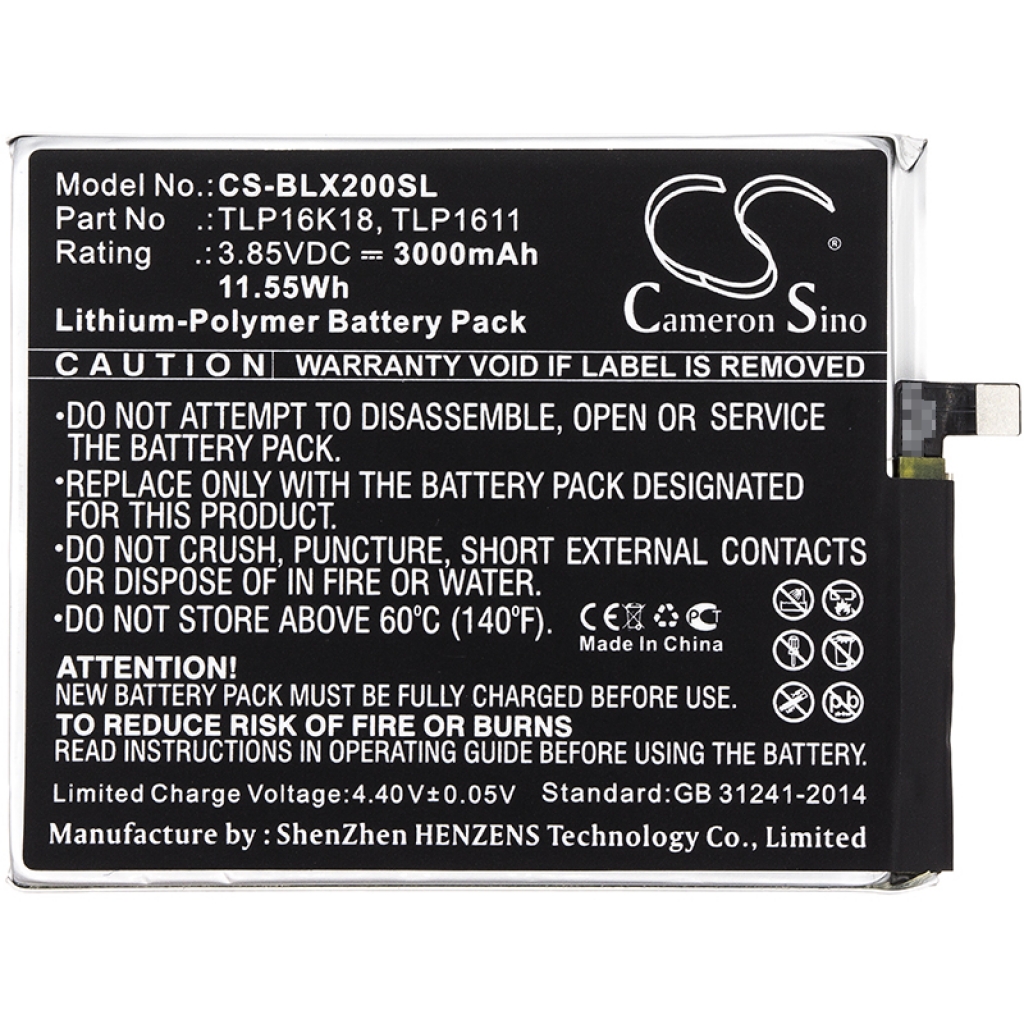 Batterier Ersätter TLP16K18