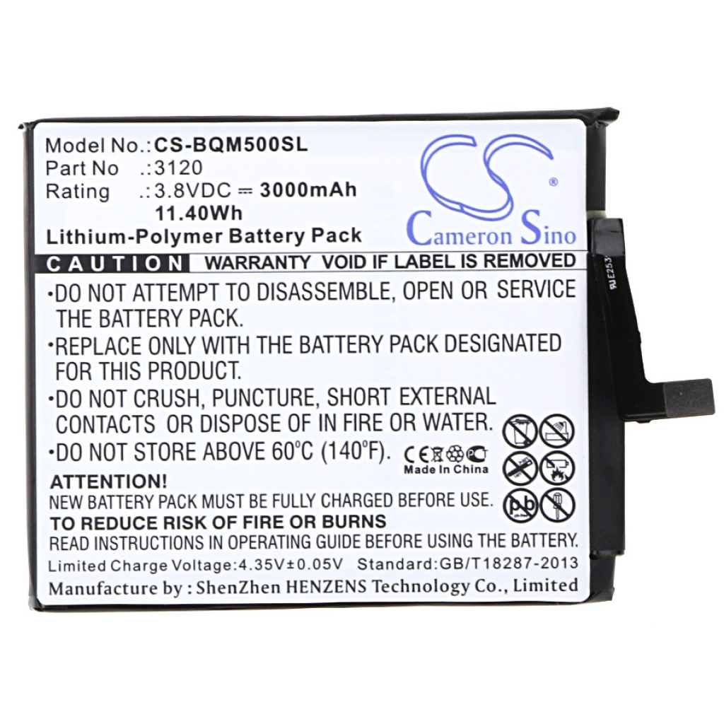 Batterier till mobiltelefoner Bq CS-BQM500SL