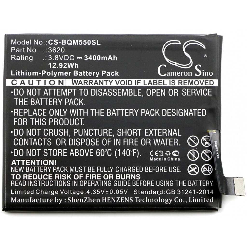 Batterier Ersätter Aquaris M5.5