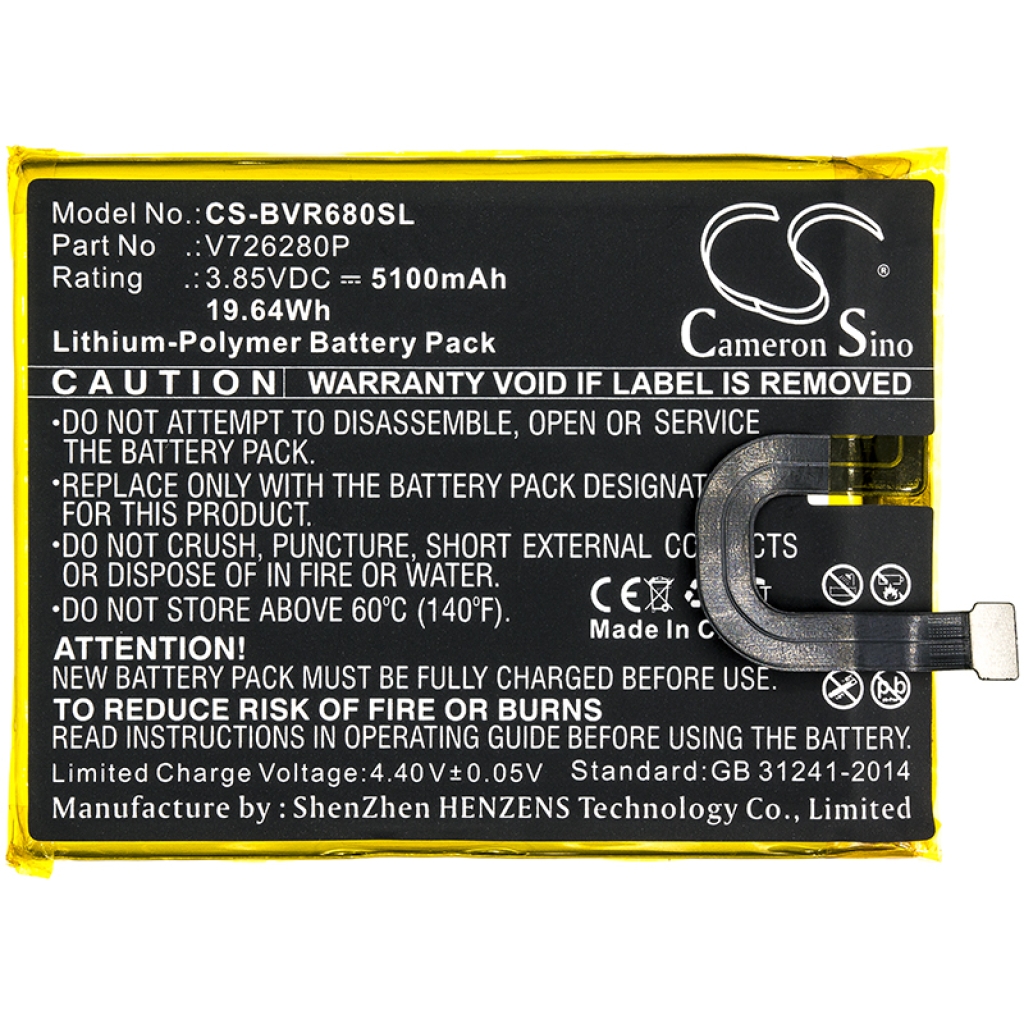 Compatible battery replacement for Blackview V726280P