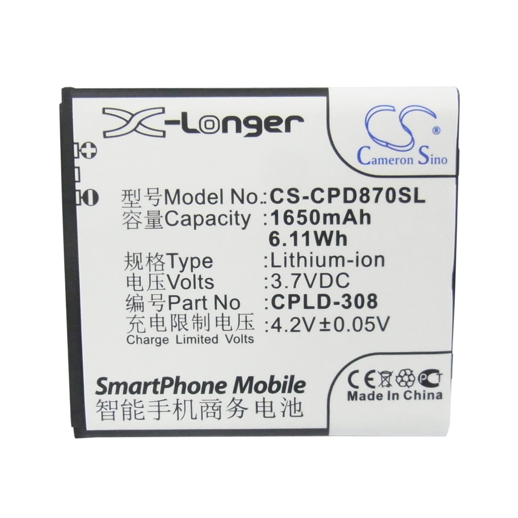 Batterier till mobiltelefoner Coolpad CS-CPD870SL