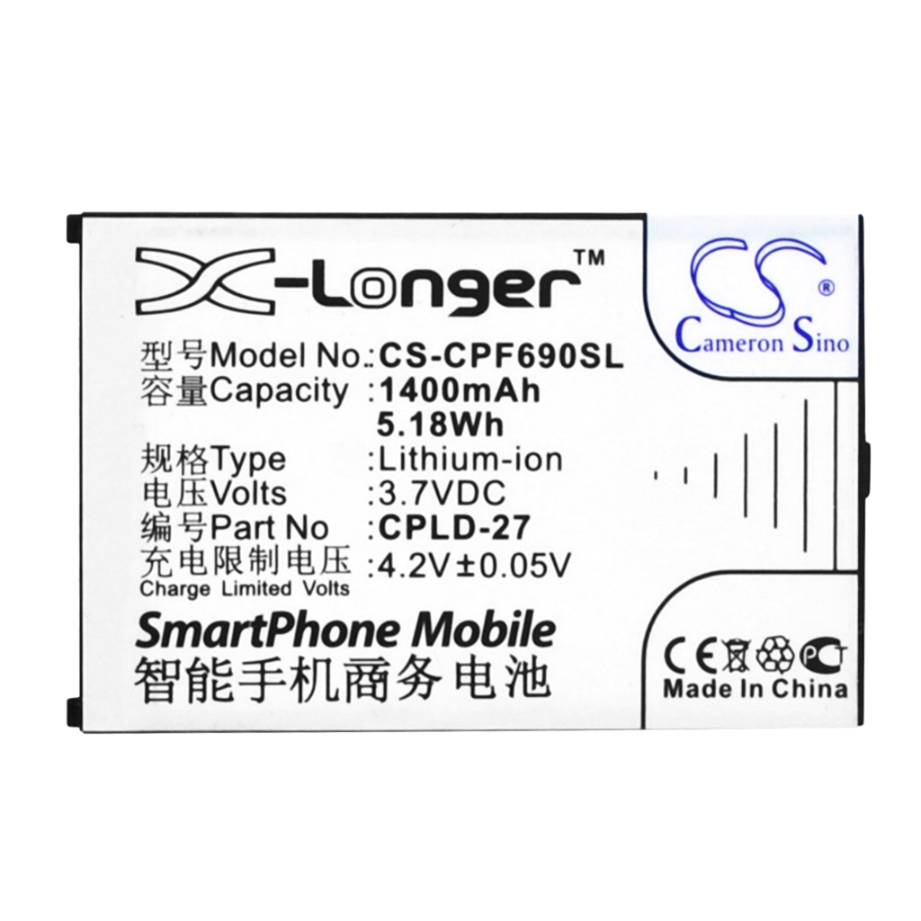 Batterier till mobiltelefoner Coolpad CS-CPF690SL