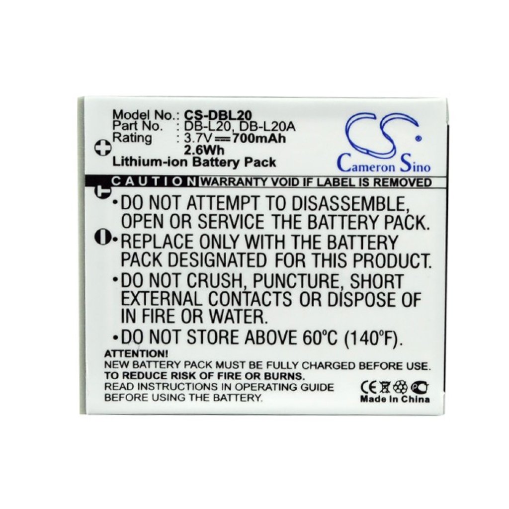 Batterier Ersätter Xacti VPC-E6U