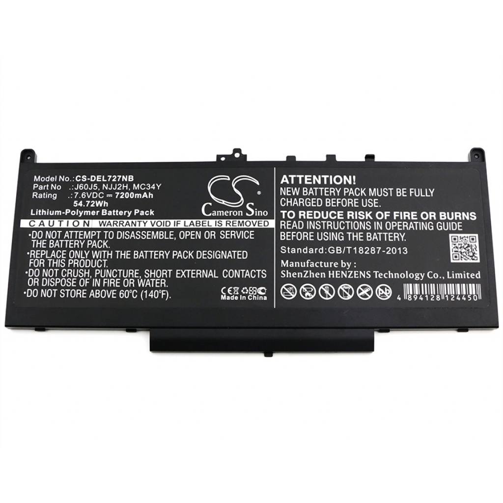 Batterier Ersätter Latitude E7270 N009L72701780CN